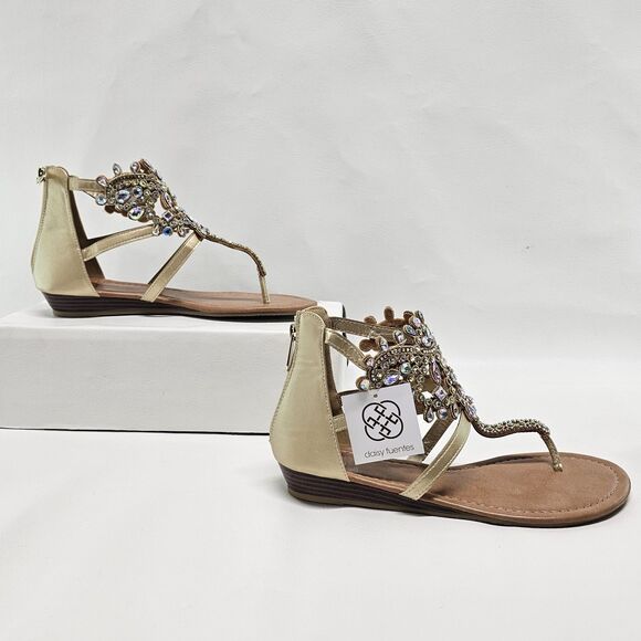 Daisy Fuentes “GLOW” Sandals Size 8.5M – Rhinestone Beaded Floral Design - Picture 12 of 16
